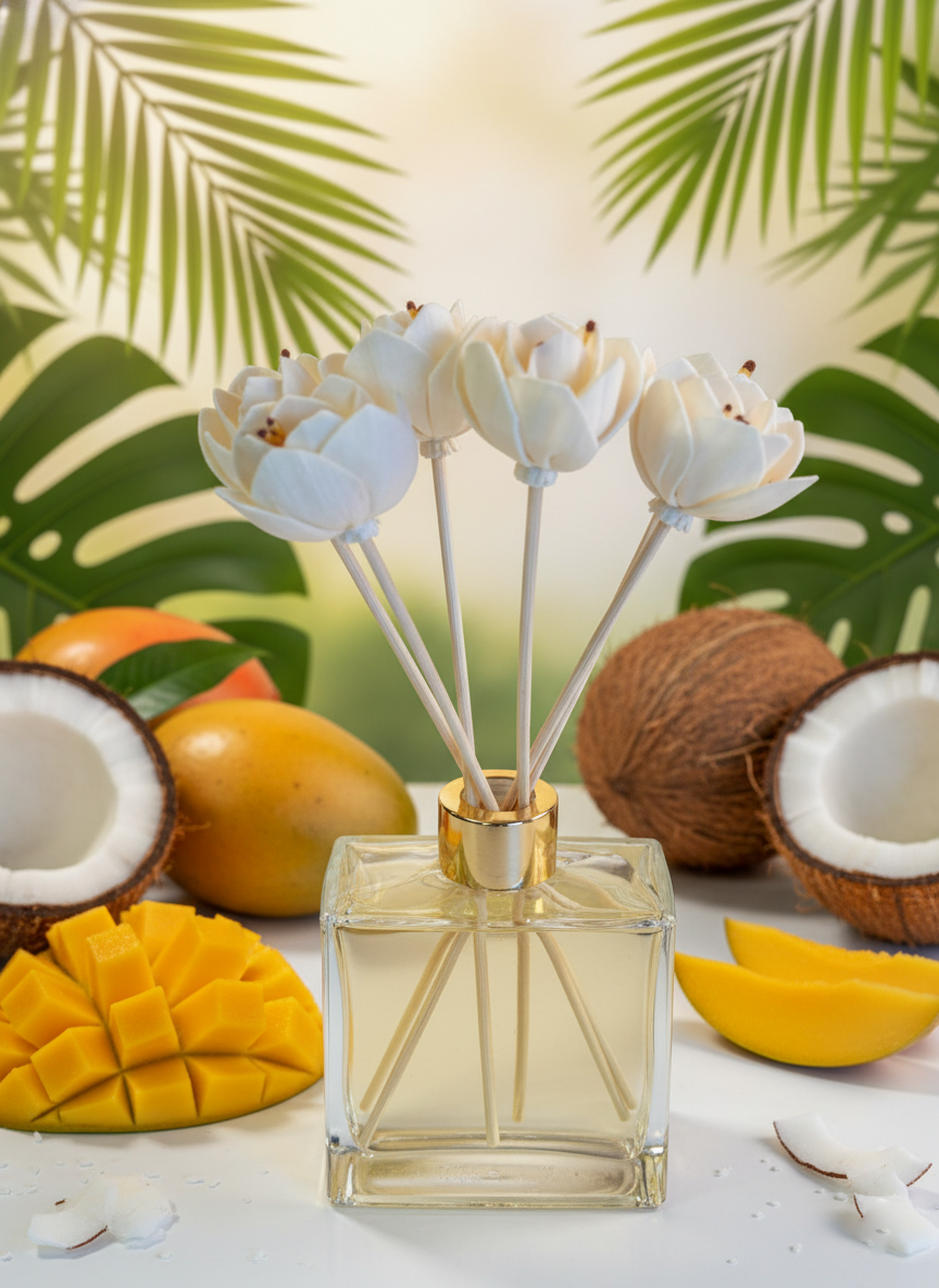 Reed Diffuser Maui - Mango, Vanilla. Musk & Coconut Scent