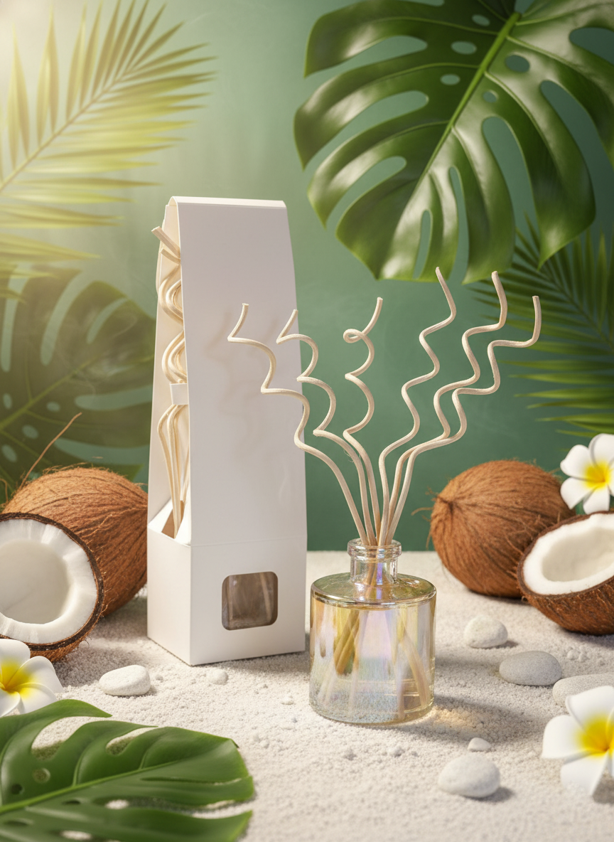 Reed Diffuser Tropique - (Blue) Scent - Vanilla, Musk & Coconut