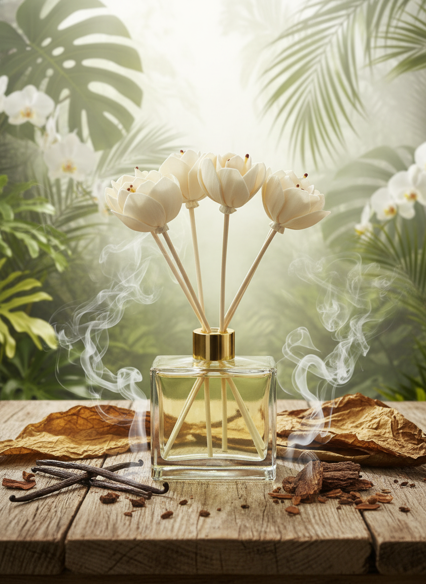 Reed Diffuser Sensual - Vanilla, Sweet Tobacco, & Musk Scent