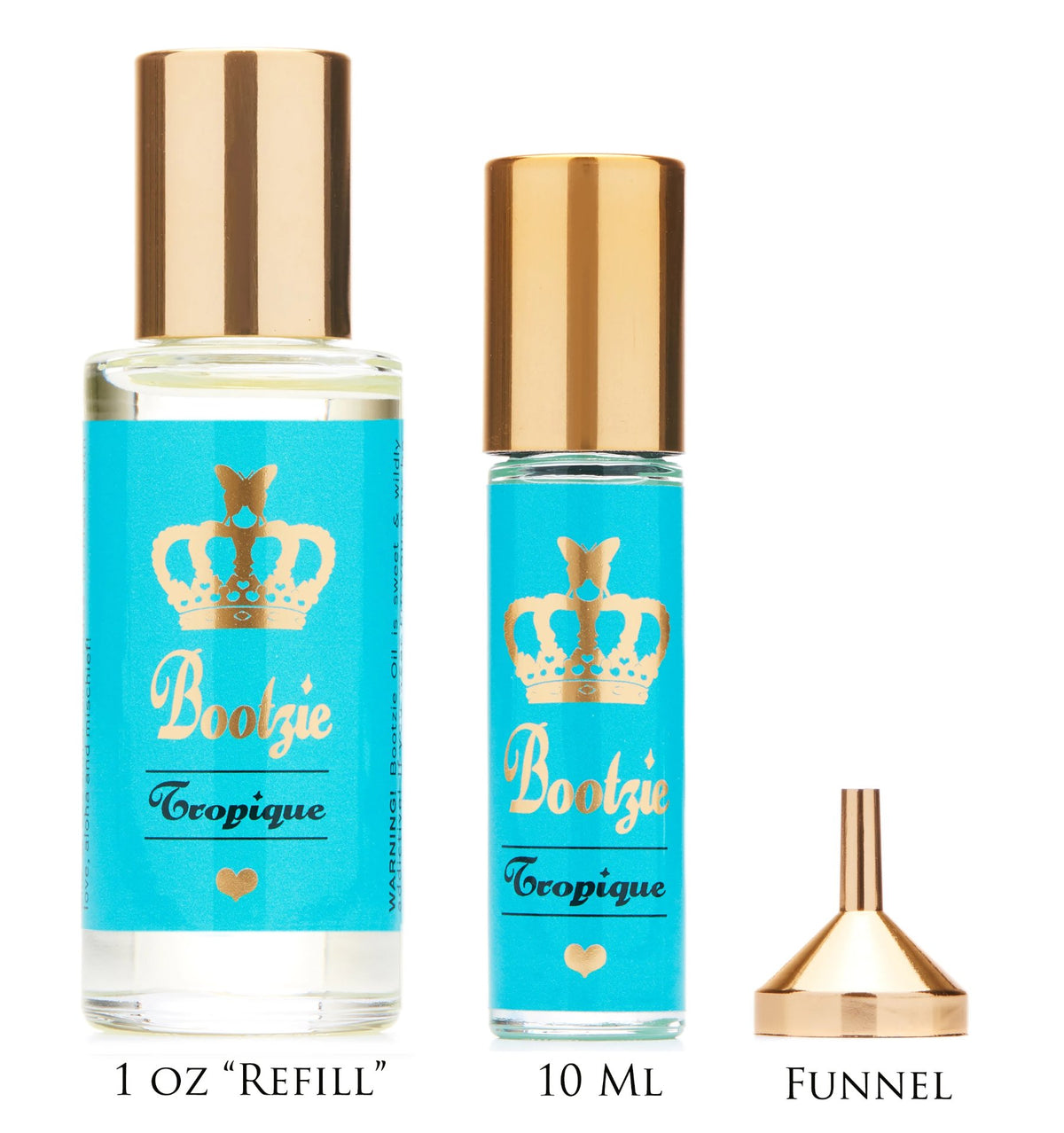 Perfume Oil - Vanilla, Coconut, Musk- Tropique Bootzie Oil-1 oz Refill + 1  Full Size 10ml Roller